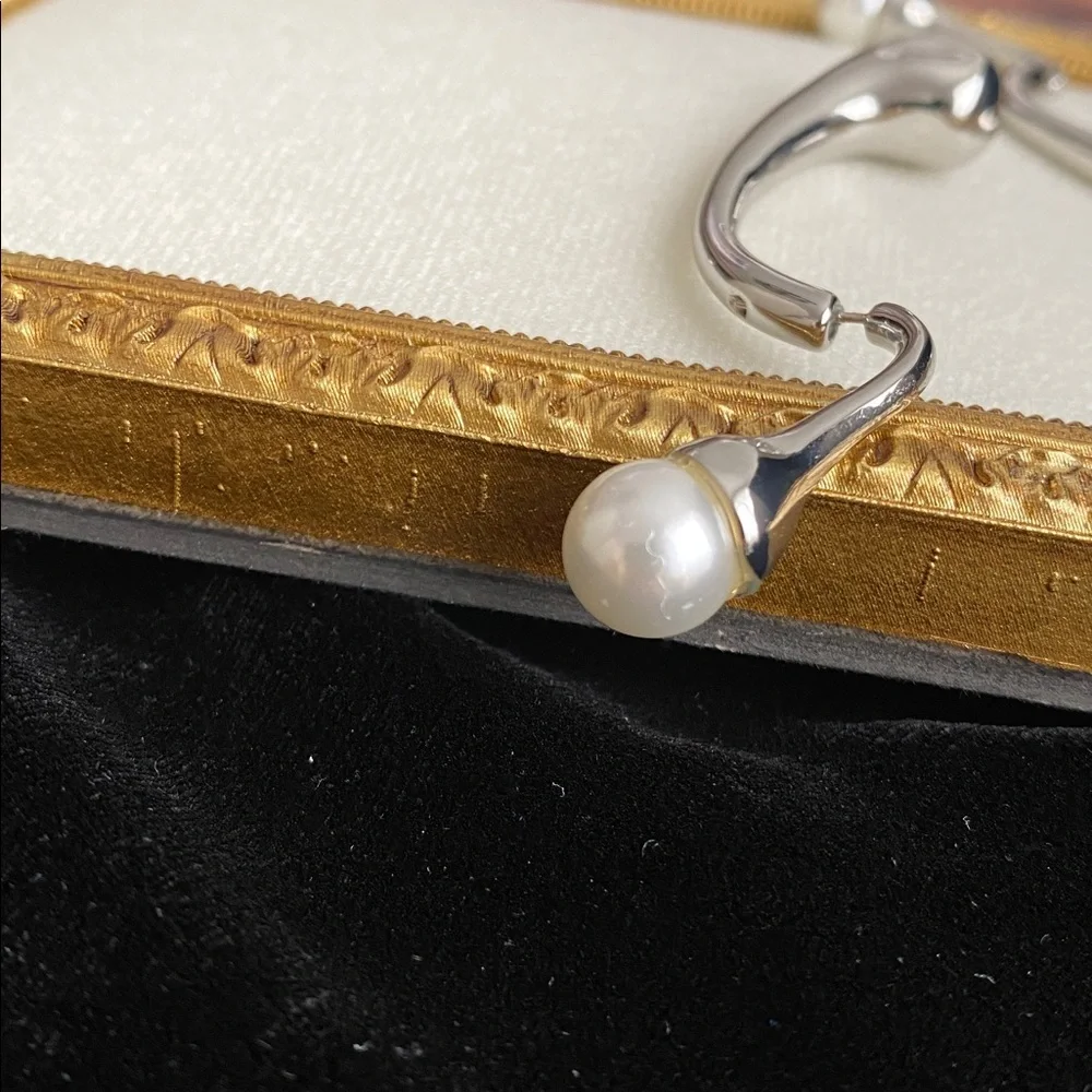 Silver and Pearl Earrings - 2 stylish wearing options -pls read the description - Picture 6 of 6